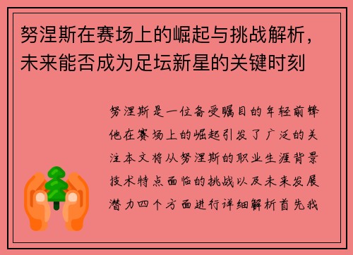 努涅斯在赛场上的崛起与挑战解析，未来能否成为足坛新星的关键时刻